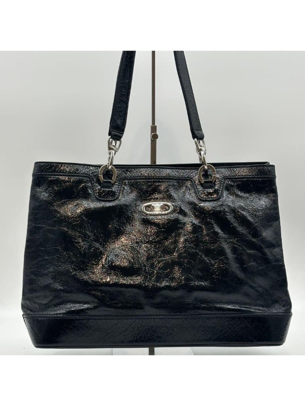 Celine Triomphe Leather Tote Black - Picture 2 of 15